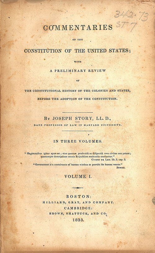 Commentaries on the Constitution of the United States